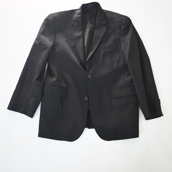Stafford 42R Black 100% Wool Mens Blazer Suit Jacket Sport Coat